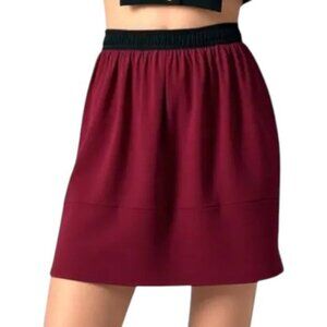 Sandro Joviale Wool Bordeaux Red Black Mini Skirt Women's Size 4